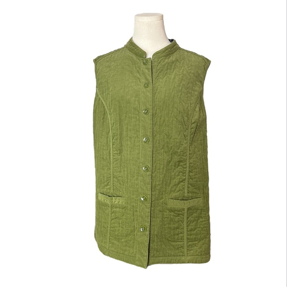 CJ Banks Reversible Floral and Green Vest Women Double-Sided size 1X (A22)‎ - Picture 2 of 11